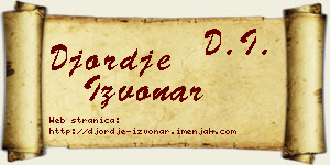 Đorđe Izvonar vizit kartica